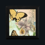 Vintage Postcard with Butterflies and Flowers Gift Box<br><div class="desc">This print of a vintage postcard with lavender flowers and colorful butterflies was created by Vision Studio. A great piece that would amazing on any wall. Order yours today!</div>