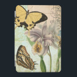 Vintage Postcard with Butterflies and Flowers iPad Mini Cover<br><div class="desc">This print of a vintage postcard with lavender flowers and colorful butterflies was created by Vision Studio. A great piece that would amazing on any wall. Order yours today!</div>
