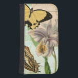 Vintage Postcard with Butterflies and Flowers Samsung S4 Wallet Case<br><div class="desc">This print of a vintage postcard with lavender flowers and colorful butterflies was created by Vision Studio. A great piece that would amazing on any wall. Order yours today!</div>