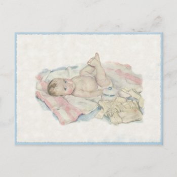 Vintage Postcard With Cute Little Baby Boy by cardland at Zazzle