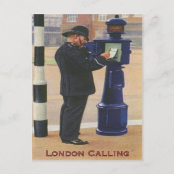 Vintage Postcard With London Police Calling by cardland at Zazzle
