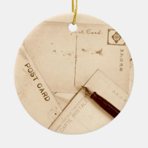 Vintage Postcards Ceramic Ornament