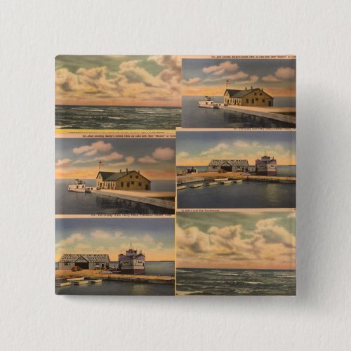 Vintage Postcards Kelleys Island Ohio Button