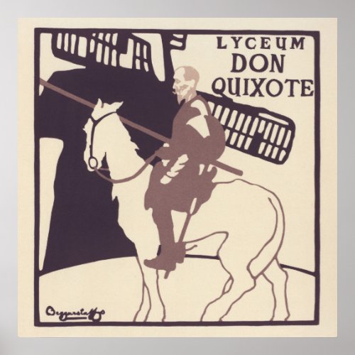 Vintage Poster advertising the play Don Quixote