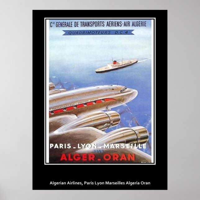 Vintage poster Algeria Airlines (Front)
