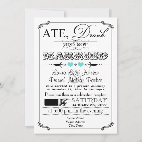 Vintage Poster and Chalkboard Wedding Invitation 3