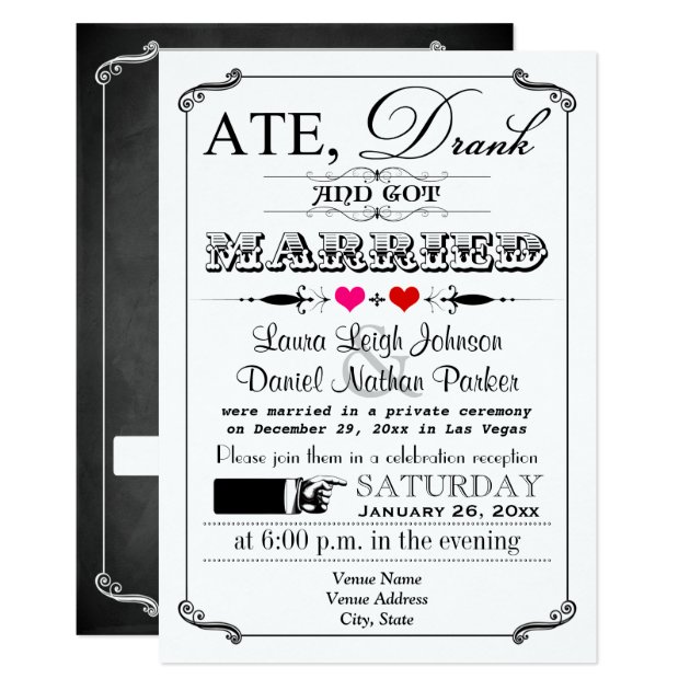 Vintage Poster And Chalkboard Wedding Invitation 4