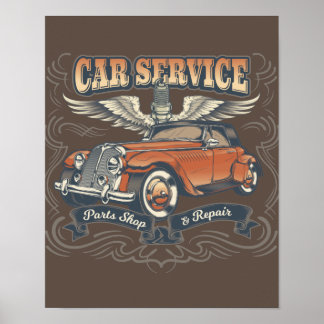 Vintage Poster Car Service