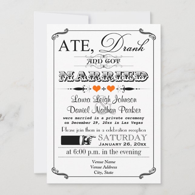 Vintage Poster & Chalkboard Wedding Invitation 10 (Front)