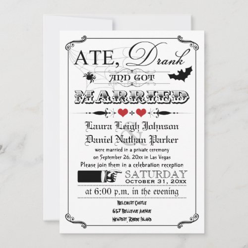 Vintage Poster  Chalkboard Wedding Invite _ Red