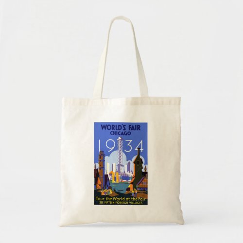 Vintage_Poster_Chicago_Worlds_Fair_1934 Tote Bag