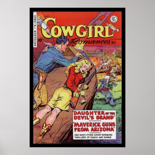 Vintage Poster Comic Book Covers Cowgirl Zazzle 6364