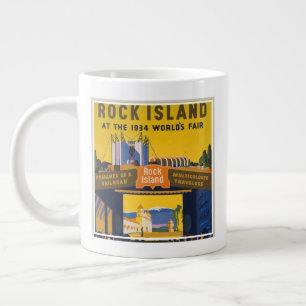 Vintage Poster For 1933-34 Chicago World's Fair Giant Coffee Mug