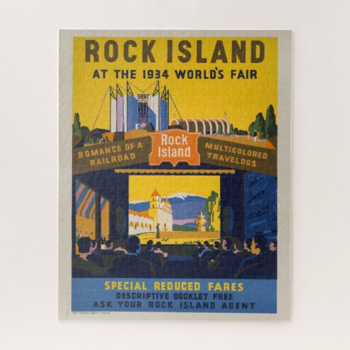 Vintage Poster For 1933_34 Chicago Worlds Fair Jigsaw Puzzle