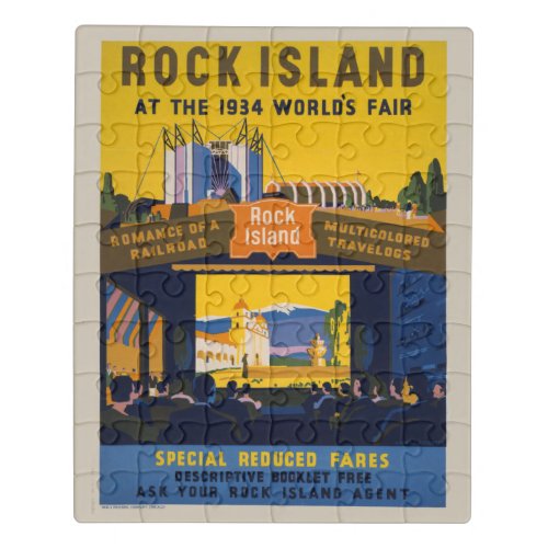 Vintage Poster For 1933_34 Chicago Worlds Fair Jigsaw Puzzle
