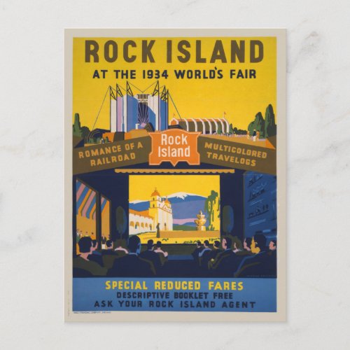 Vintage Poster For 1933_34 Chicago Worlds Fair Postcard