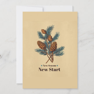 Vintage poster for new season with a branch of pin invitation