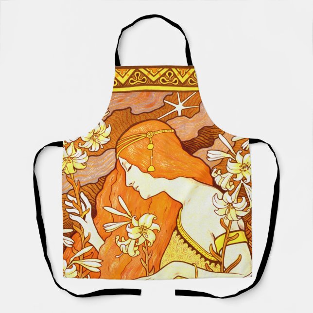 Vintage Poster French Magazine Art Nouveau Woman Apron (Front)