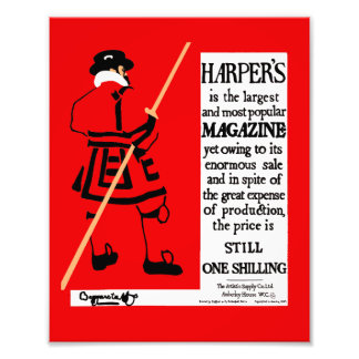 Vintage Poster Harper's Magazine Beefeater