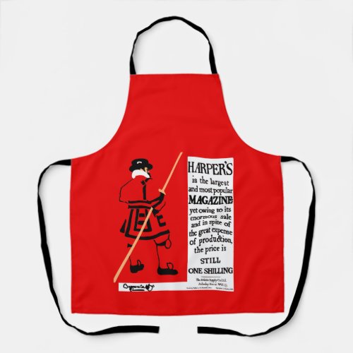 Vintage Poster Harpers Magazine Beefeater Apron