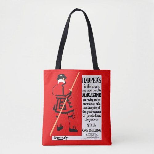 Vintage Poster Harpers Magazine Beefeater Tote Bag