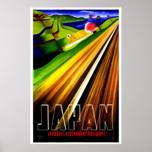 Vintage Poster Japan Railways Travel Train