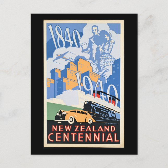 Vintage poster - New Zealand Centennial,  Postcard (Front)