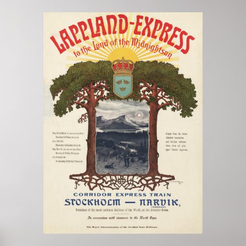 Vintage Poster Of The Lappland_Express Train