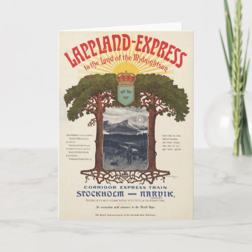 Vintage Poster Of The Lappland_Express Train Card