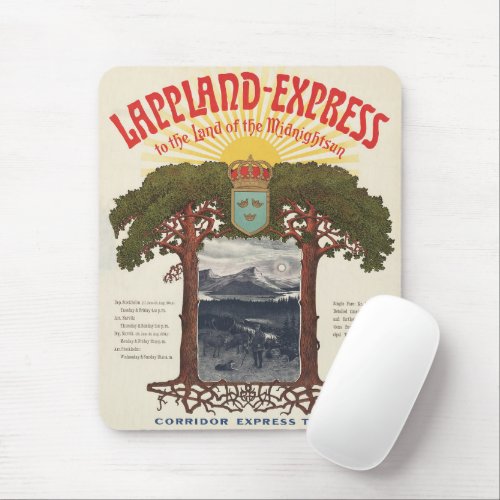 Vintage Poster Of The Lappland_Express Train Mouse Pad
