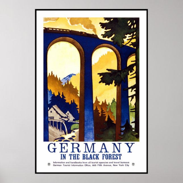 Vintage Poster Print Black Forest Germany (Front)