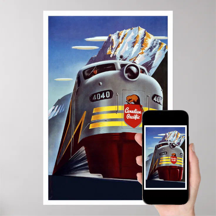 Vintage Poster Print Canada Train Zazzle