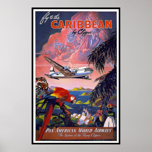 Vintage Poster Print Caribbean (Front)