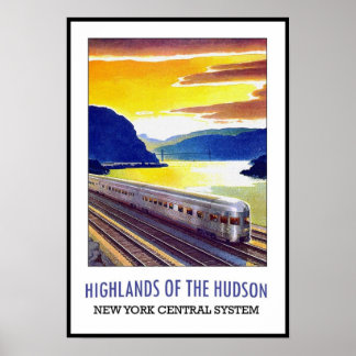 Vintage Poster Print New York Hudson Train