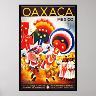 Vintage Poster Print OAXACA Mexico Large