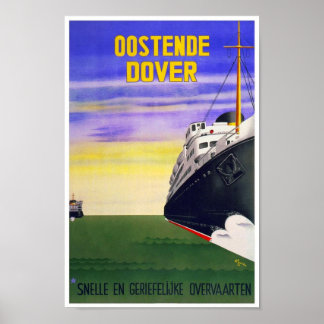 Vintage Poster Print Ostend Dover