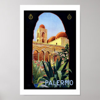 Vintage Poster Print Palermo Sicily
