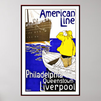 Vintage Poster Print Philadelphia Queenstown Large
