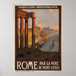 Vintage Poster Print Rome Italy