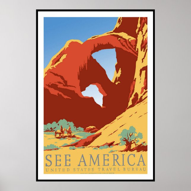 Vintage Poster Print See America United States (Front)