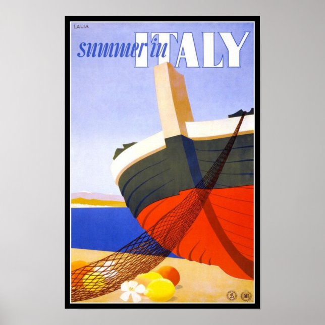 Vintage Poster Print Summer In Italy (Front)