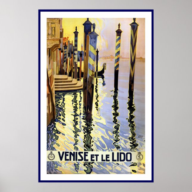 Vintage Poster Print Venice And Lido Italy (Front)