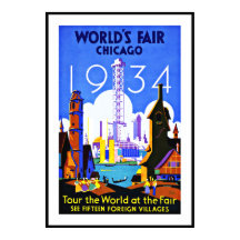 Vintage Poster Print World's Fair Chicago Travel