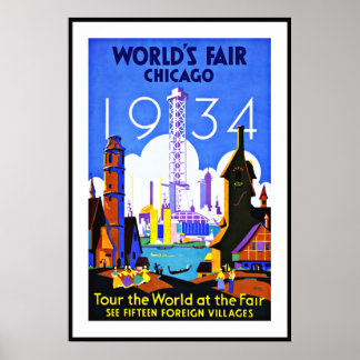 Vintage Poster Print World's Fair Chicago Travel