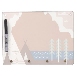 Vintage Poster Promoting Travel To Montana. 2 Dry Erase Board With Keychain Holder