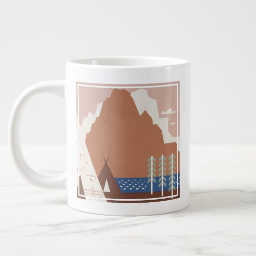 Vintage Poster Promoting Travel To Montana 2 Giant Coffee Mug
