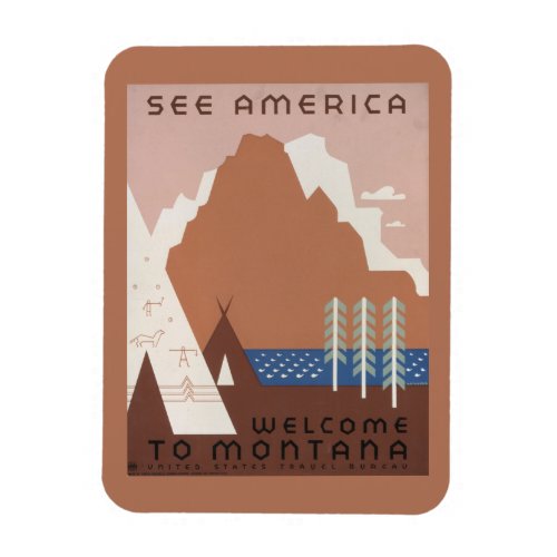 Vintage Poster Promoting Travel To Montana 2 Magnet