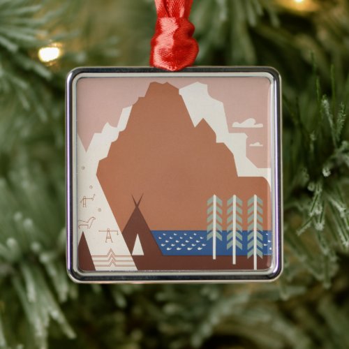 Vintage Poster Promoting Travel To Montana. 2 Metal Ornament