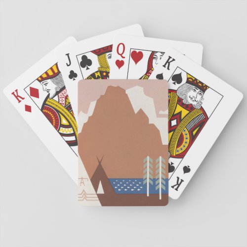 Vintage Poster Promoting Travel To Montana 2 Playing Cards