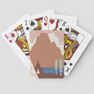 Vintage Poster Promoting Travel To Montana. 2 Poker Cards